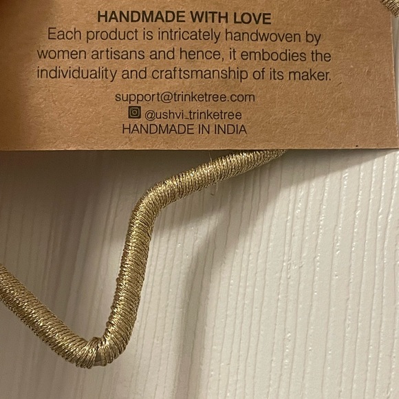 Ushvi Metallic Gold 8” Double Star Handwoven Fringed Americana Wall Decor NWT - Picture 11 of 12